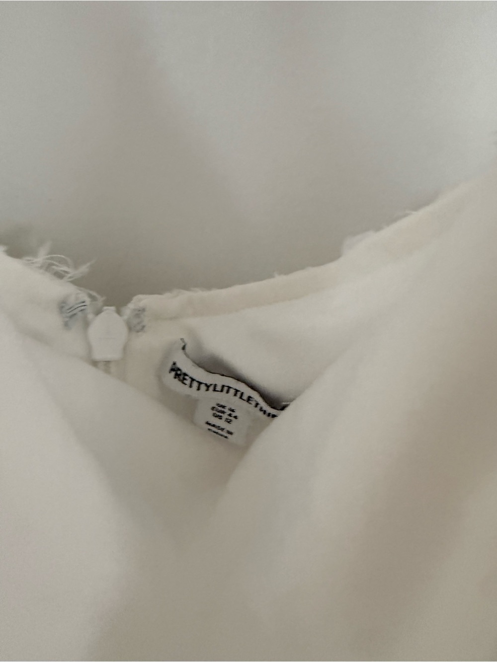 PrettyLittleThing White Embellished Fuzzy Mini Dress - Picture 2 of 3